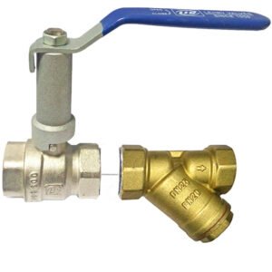 Extended Stem Forged Brass Ball Valve With Strainer LIV-BLV+STR-BS-002